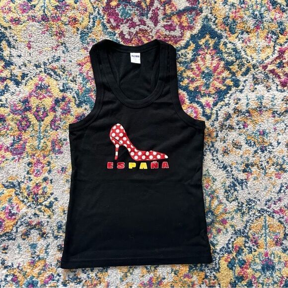 Deadstock  2000s y2k Espana Black tank top - Picture 1 of 5